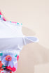 Plus Size Floral Print Twisted High Waist Bikini Set
